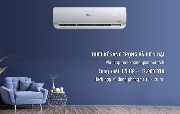 Máy lạnh Casper Inverter 1.5 HP MC-12IS33 - Thiết kế nguyên khối, cống suất 1.5 HP